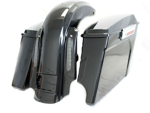 2 in 1 extended saddlebags w/ CVO Extended Rear Fender for 09-13 Harley Tourings