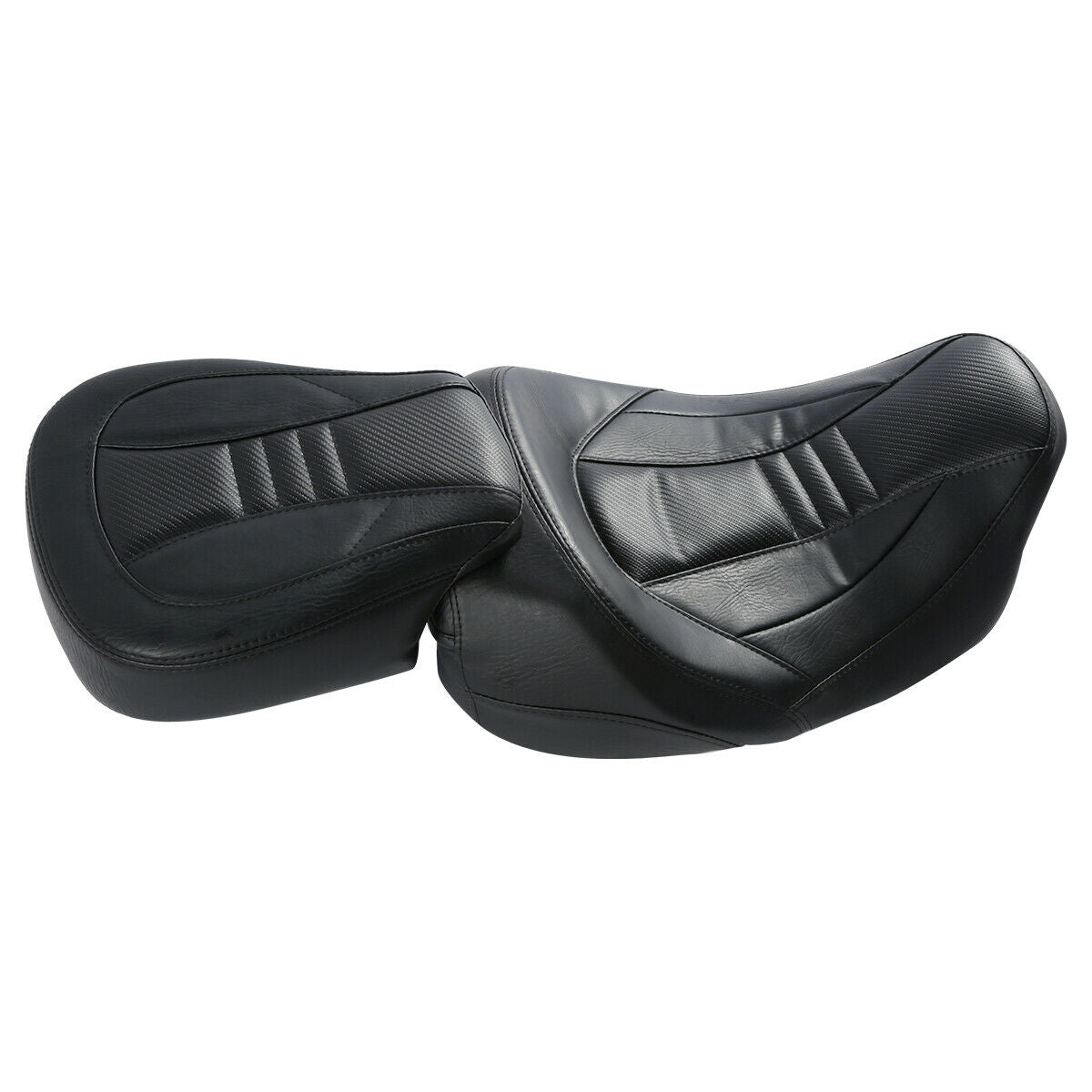 Black CVO Style Driver & Passenger Pillion Seat for Harley Touring FLH ...