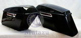 Mutazu Complete Vivid Black Hard Saddlebags for 2014 & Up Harley Touring FLH FLT