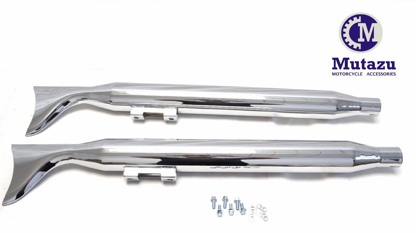 Wyatt Gatling Chrome 36 In. Straight Fishtail Slip-On Mufflers - 30 - Foto 3