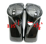 Mutazu 8" Speaker Lids w/ Tweeter port Chrome Grills for 94-13 Harley Touring