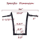 Demon Horns 1-1/2" Black 18" 16" 14" 12" Ape Hangers Handlebar for Harley Touring Softail Dyna Sportster