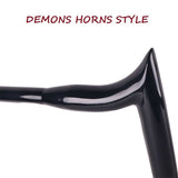 Demon Horns 1-1/2" Black 18" 16" 14" 12" Ape Hangers Handlebar for Harley Touring Softail Dyna Sportster