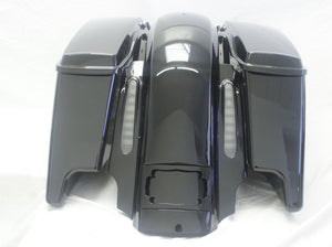 Dual Cut Out Rear CVO Style Fender System w/ Extended Saddlebags For Harley Touring Models 2014-up