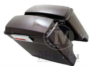 Black Cherry Fat Ass Wide Extended Stretched Hard Saddlebag Harley HD Touring