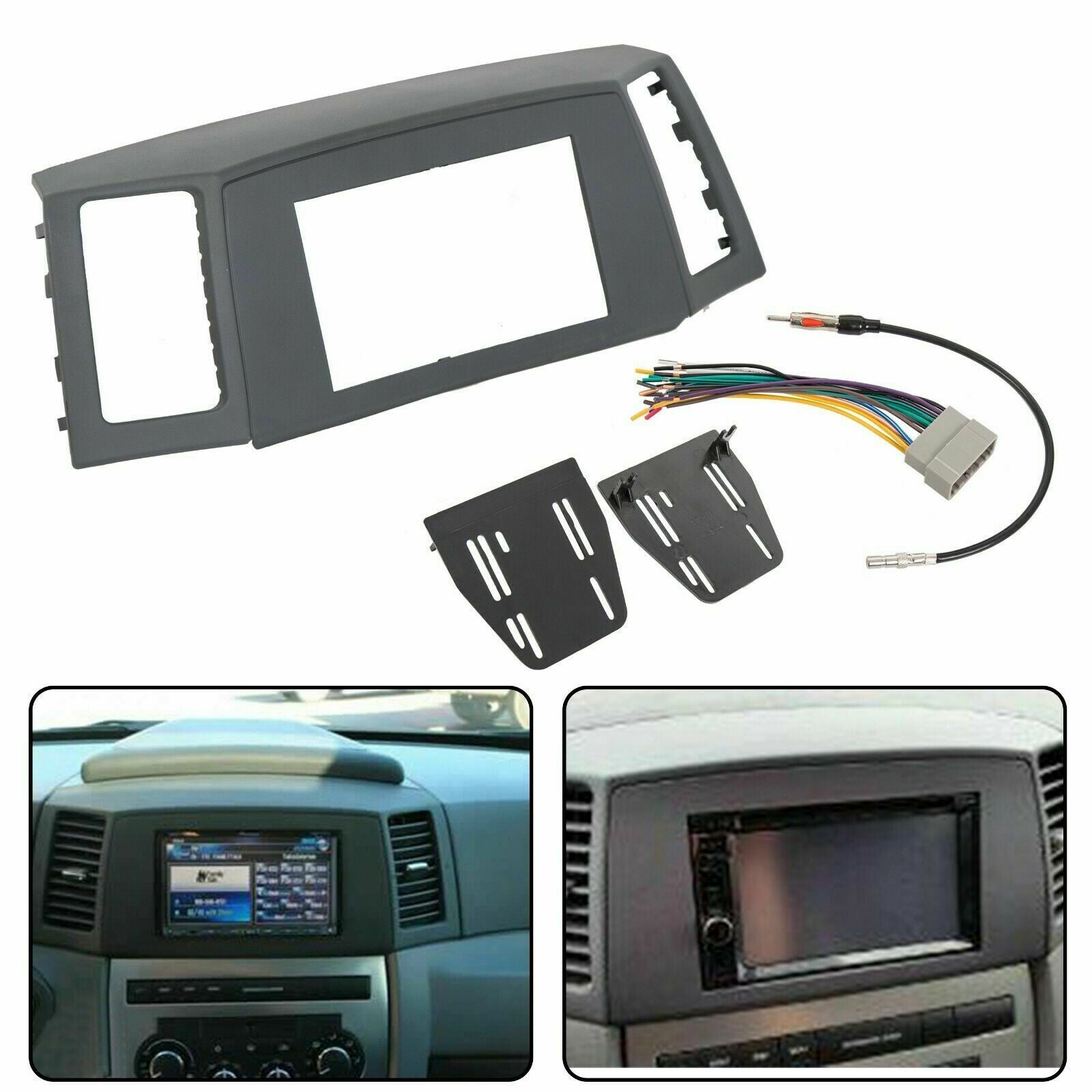 Double Din Radio Dash Kit Wiring Harness For 2005-2007 Jeep Grand Cher –  Mutazu Inc.