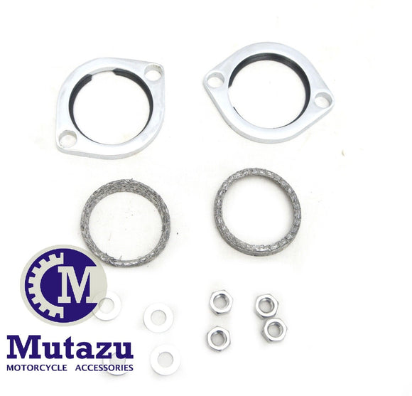 Mutazu Exhaust Flange Kit Gaskets Hardware Harley Davidson 98-2014 mufflers pipe