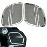 Mutazu Chrome Tri-Line Speaker Grills Cover Trim For Road Glide FLTRX 15-19