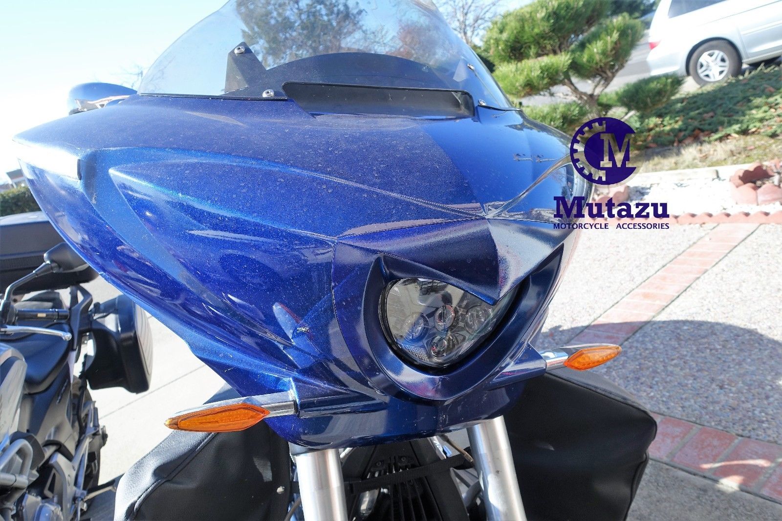 Mutazu Chrome Headlight Head light Eagle Bezel Scowl for
