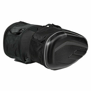 Motorcycle Expandable Saddle Bags Saddlebags W Rain Cover Carbon Fiber Look