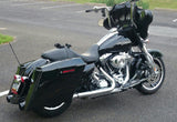 Mutazu Custom Fire Vivid Black Stretch Extended Side Covers For 89-13 Harley Touring Models