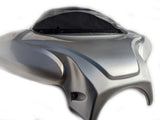 Mutazu 38" Silver Universal Motorcycle Cruiser Batwing Fairing with Premium Hardware