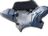 Mutazu 38" Silver Universal Motorcycle Cruiser Batwing Fairing with Premium Hardware