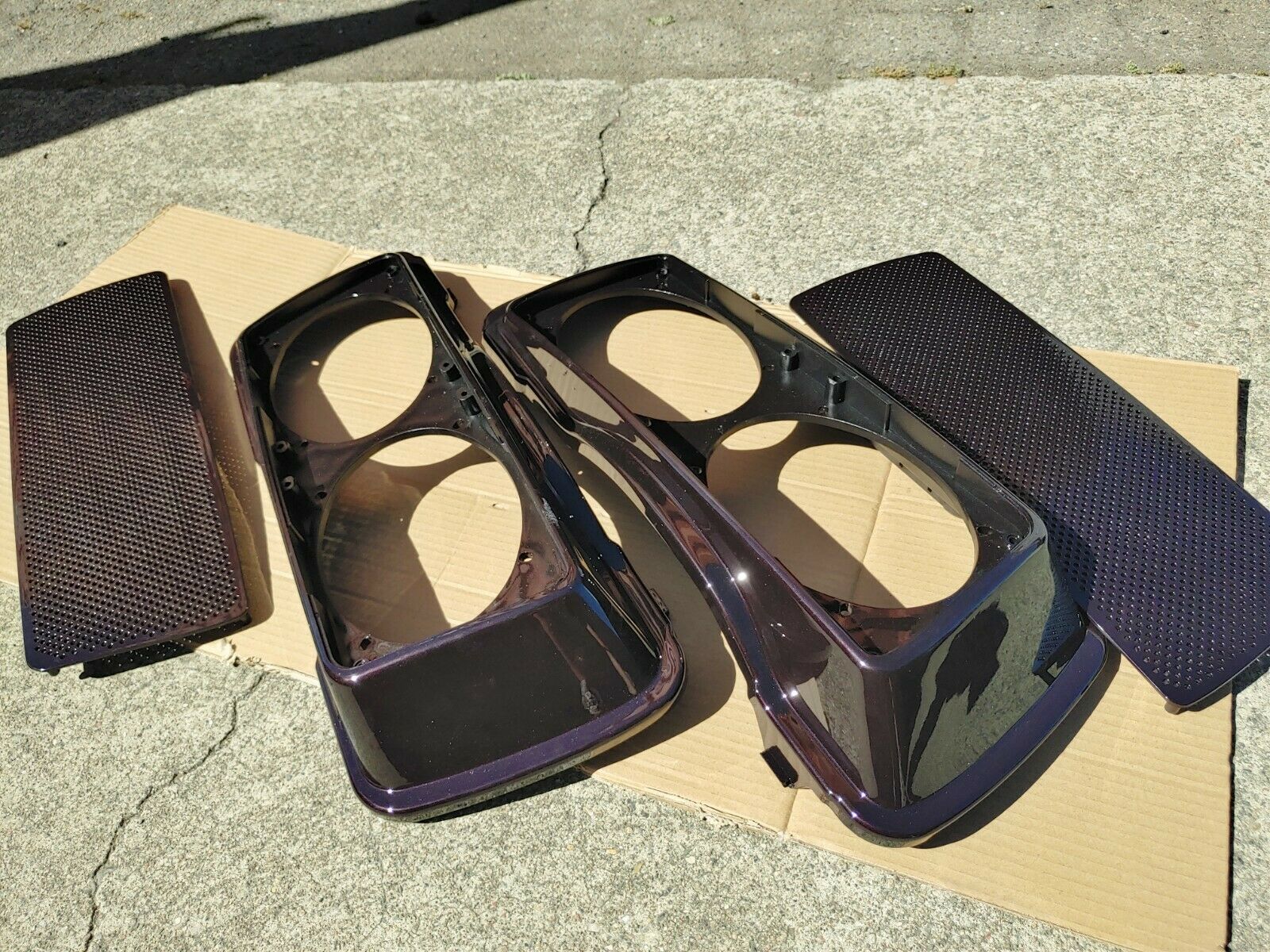 Black Cherry Dual 6 x 9 Speaker Lids for Harley Touring Saddlebags