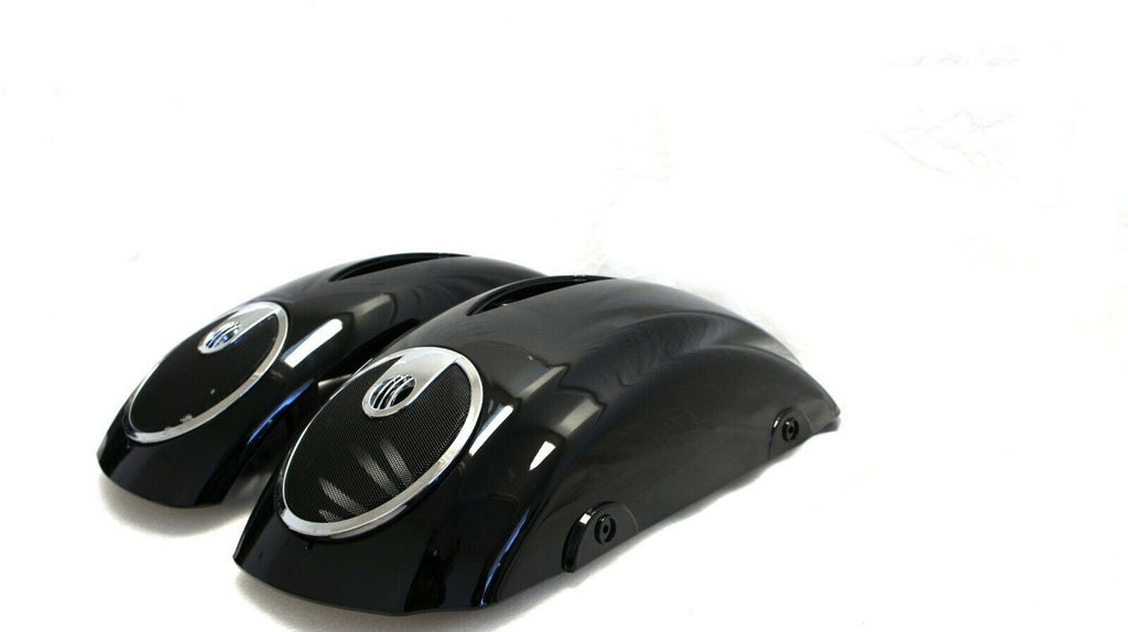 6.5" Saddlebag Speaker Lid Grills For Indian Chieftain & Roadmaster 2014-2018 - Chrome & Black 11 thumbnail image