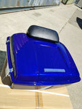 Cobalt Blue Razor Tour Pak with Chopped Backrest for Harley Touring 97-08