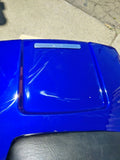 Cobalt Blue Razor Tour Pak with Chopped Backrest for Harley Touring 97-08