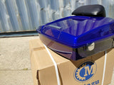 Cobalt Blue Razor Tour Pak with Chopped Backrest for Harley Touring 97-08