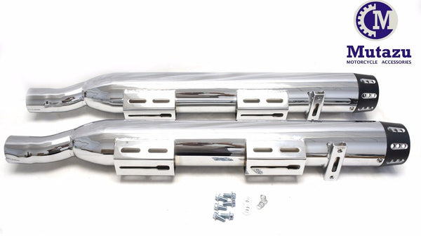 MUTAZU Chrome 4 Thunder VM-02-CB Slip On Mufflers Exhaust Victory
