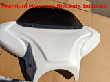 Mutazu 38" White Universal Motorcycle Cruiser Batwing Fairing with Premium Hardware
