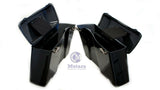 Vivid Black Complete Stock Saddlebags + Chrome Conversion Kit for Harley Softail